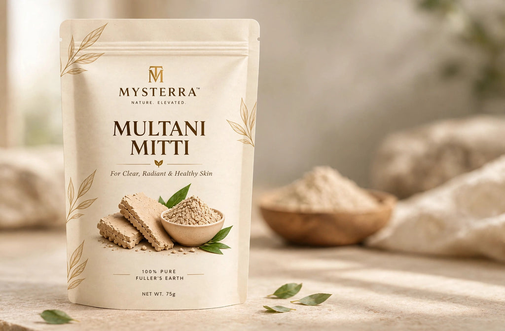 MYSTERRA Multani Mitti Face Pack Powder – Pack of 4 × 75g (300g)
